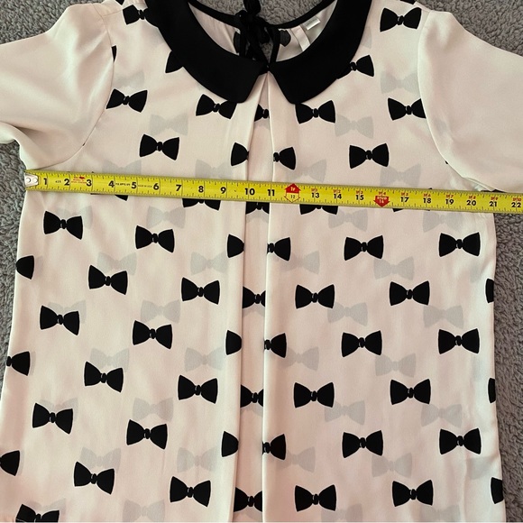 Lauren Conrad Blouse Black Bows Women Size Large - Picture 14 of 16